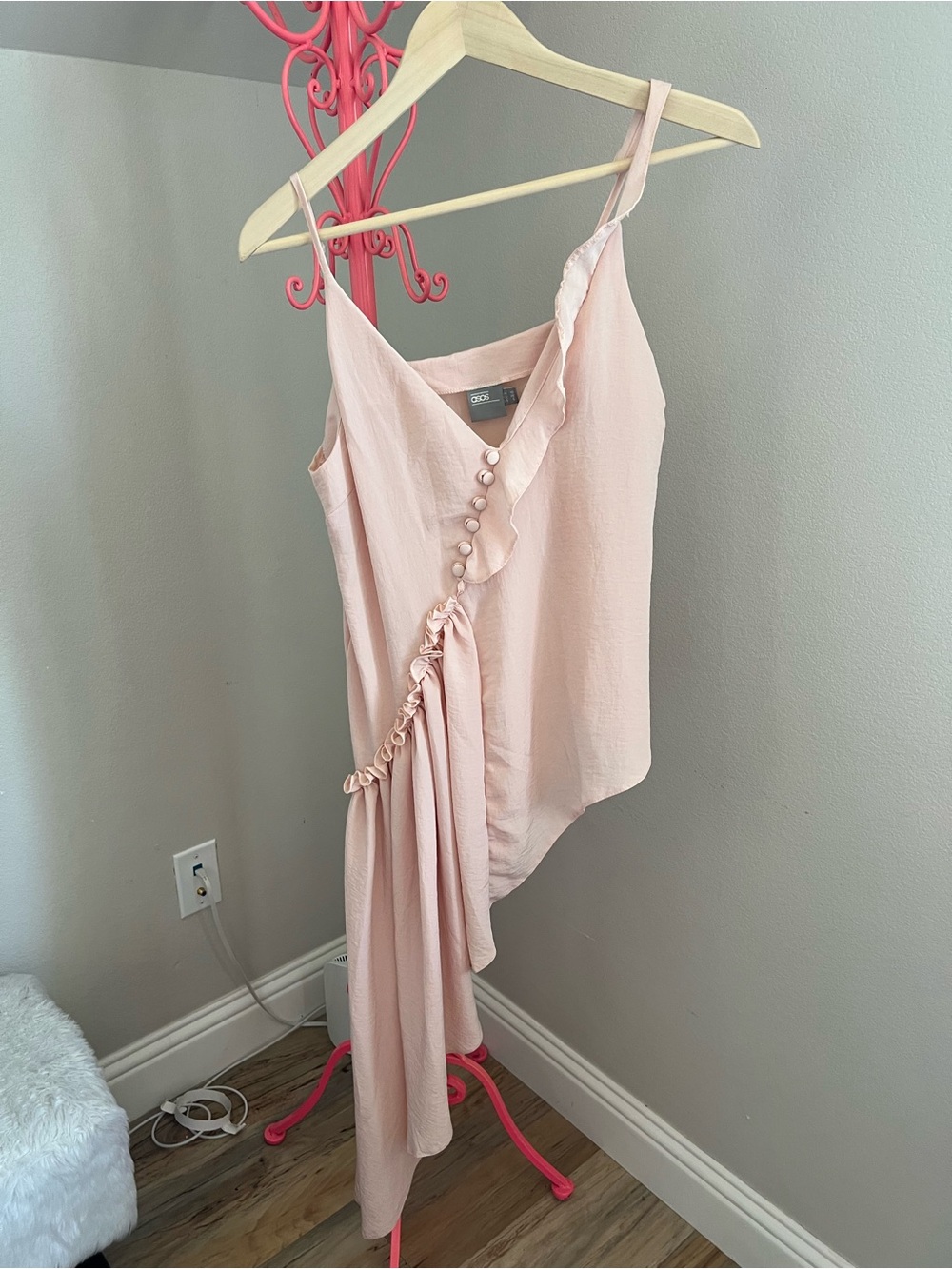 ASOS Blush Ruffle Asymmetric Camisole